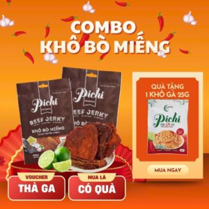 [Combo Deal Hời] Khô Bò Miếng Pichi Vị 50g - Miếng Mềm Đậm Đà - An Toàn Vệ Sinh Thực Phẩm