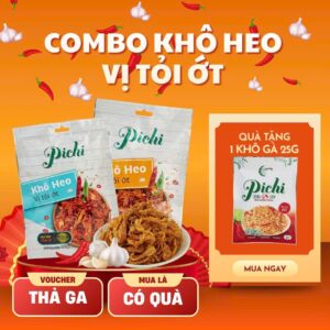 [Combo Deal Hời] Khô Heo Vị Tỏi Ớt Pichi 100g - Đặc Sản Thơm Ngon Chuẩn Vị - An Toàn Vệ Sinh Thực Phẩm