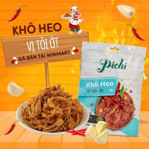 Khô Heo Vị Tỏi Ớt Pichi - Đặc Sản Thơm Ngon Chuẩn Vị - Chất Lượng Đạt Chuẩn ISO Và Chứng Nhận HACCP